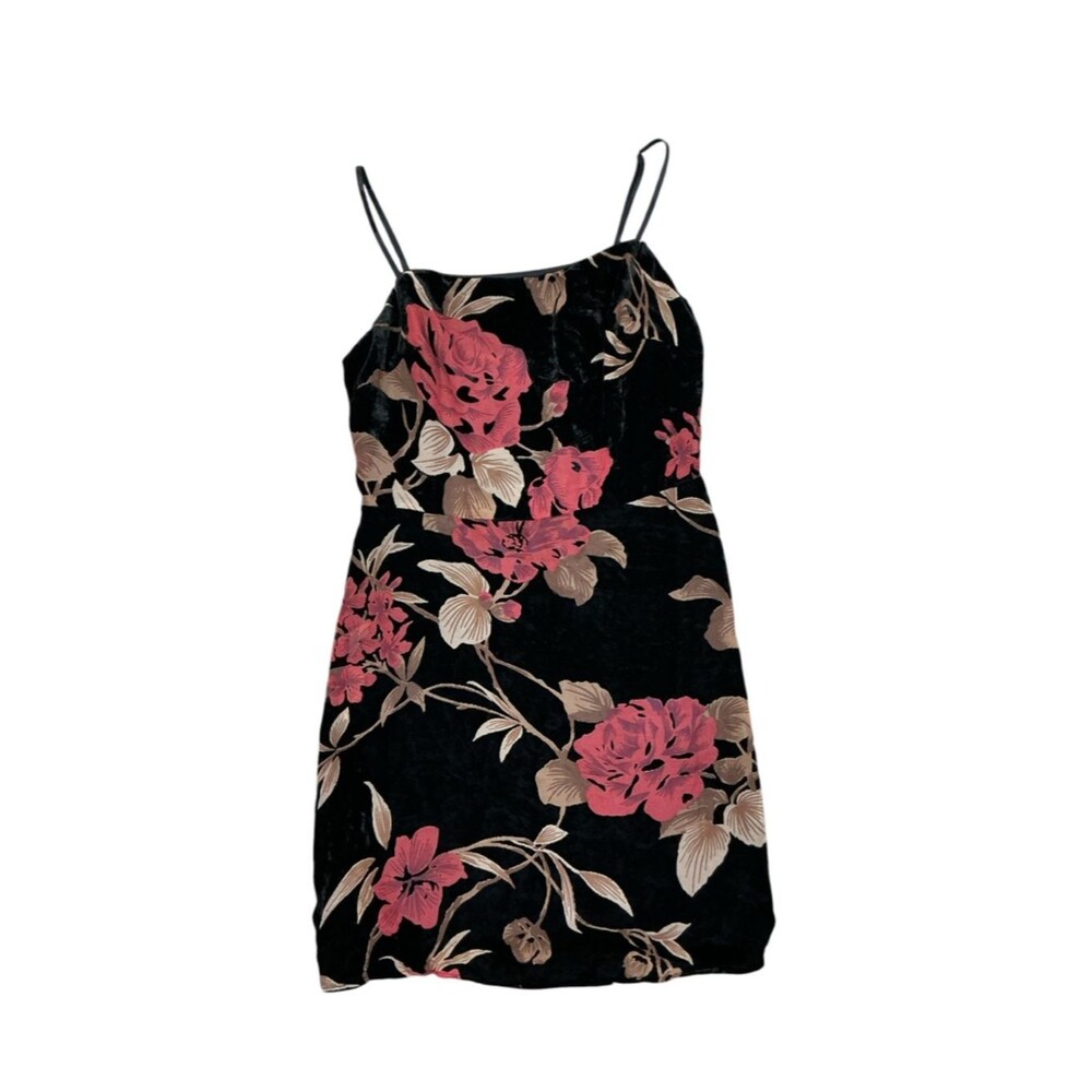 Lush Velvet Floral Mini Dress Large